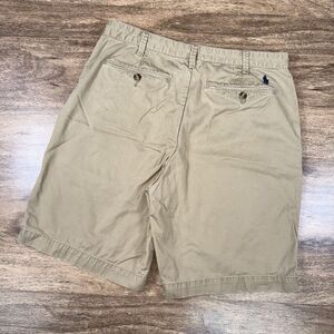 POLO Ralph Lauren Men's 32 Relaxed Fit Flat Front 9"‎ Khaki Brown Chino Shorts